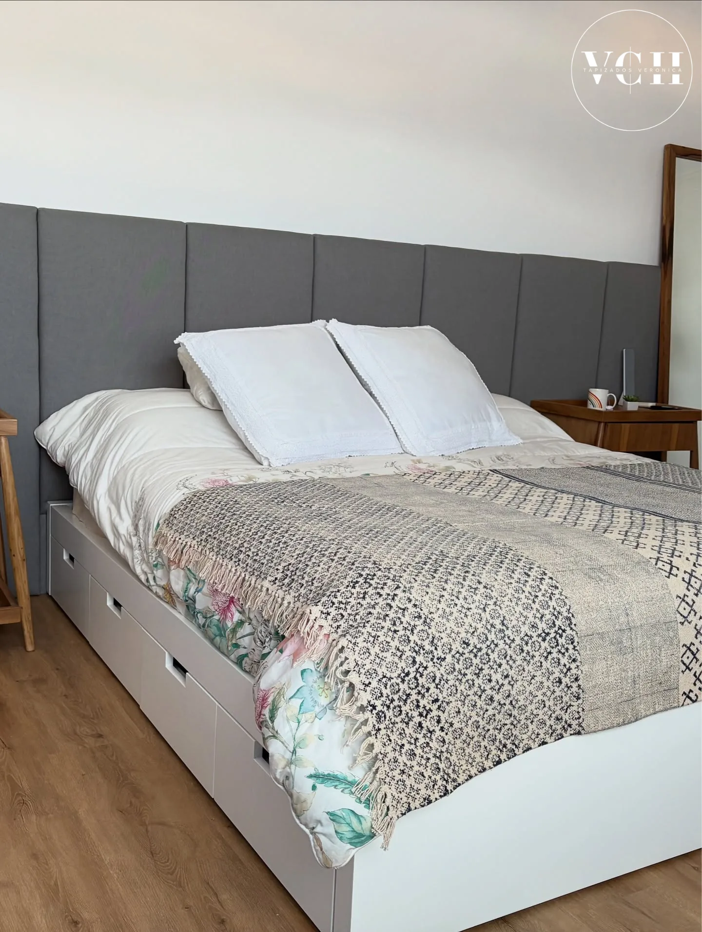 Respaldo modular tapizado